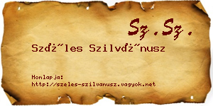 Széles Szilvánusz névjegykártya